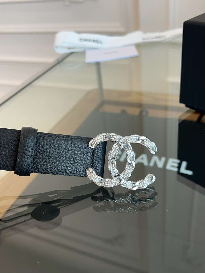 Chanel CC Sheepskin leather 3.0cm belt AA0943