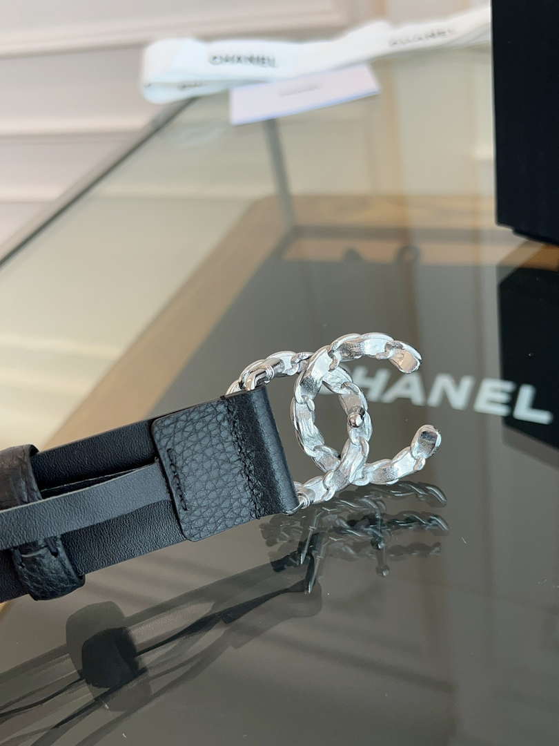 Chanel CC Sheepskin leather 3.0cm belt AA0943