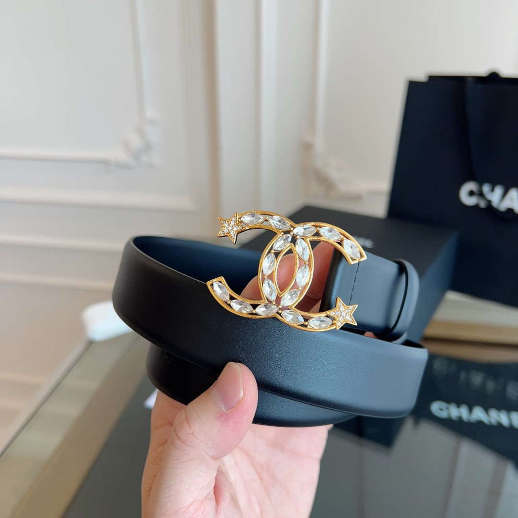 Chanel CC Sheepskin leather 3.0cm belt AA0944