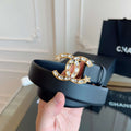 Chanel CC Sheepskin leather 3.0cm belt AA0944