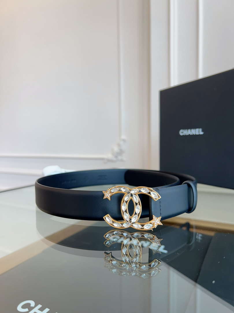 Chanel CC Sheepskin leather 3.0cm belt AA0944