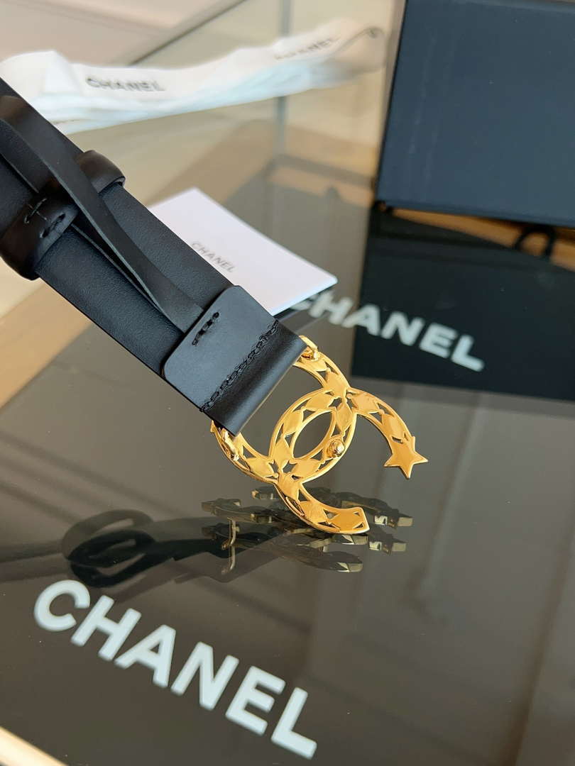Chanel CC Sheepskin leather 3.0cm belt AA0944