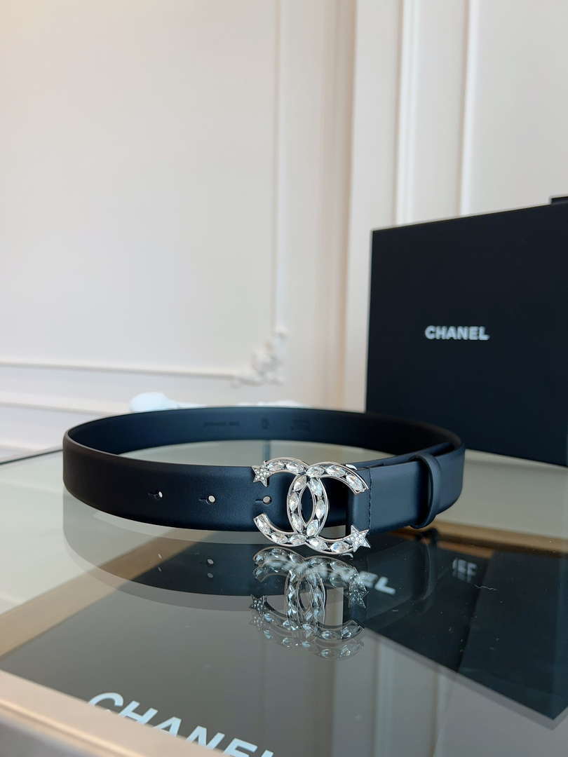 Chanel CC Sheepskin leather 3.0cm belt AA0945