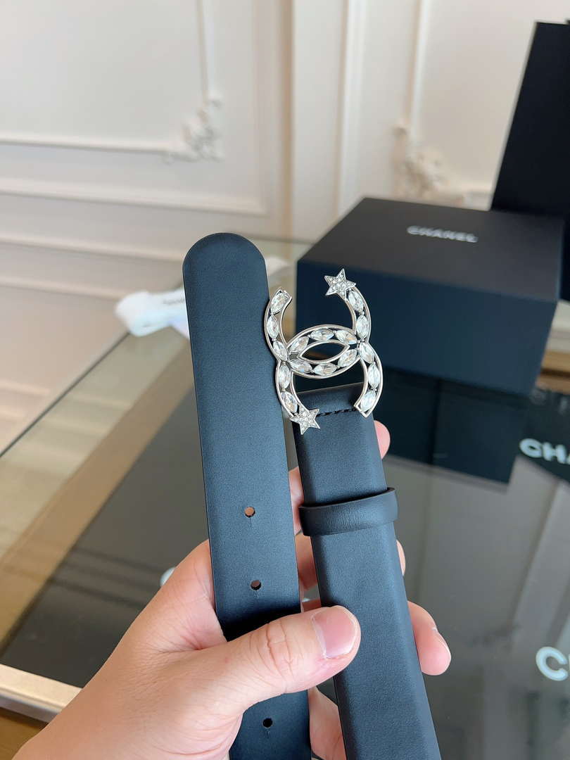 Chanel CC Sheepskin leather 3.0cm belt AA0945