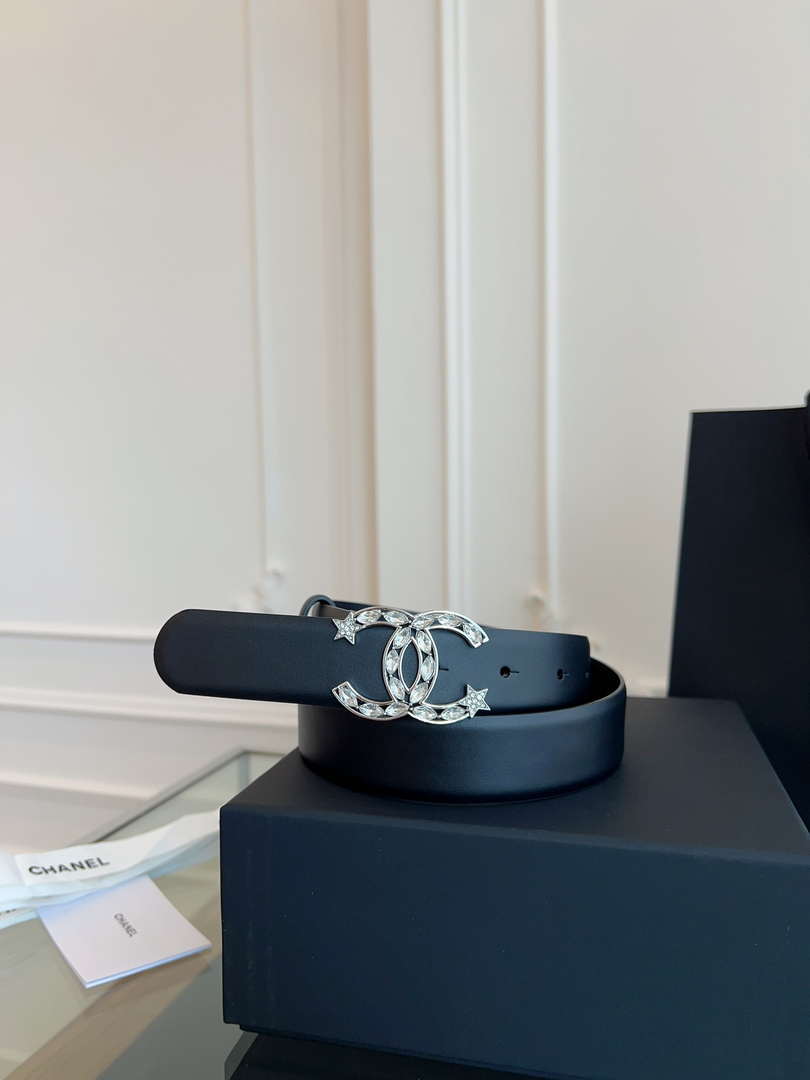 Chanel CC Sheepskin leather 3.0cm belt AA0945