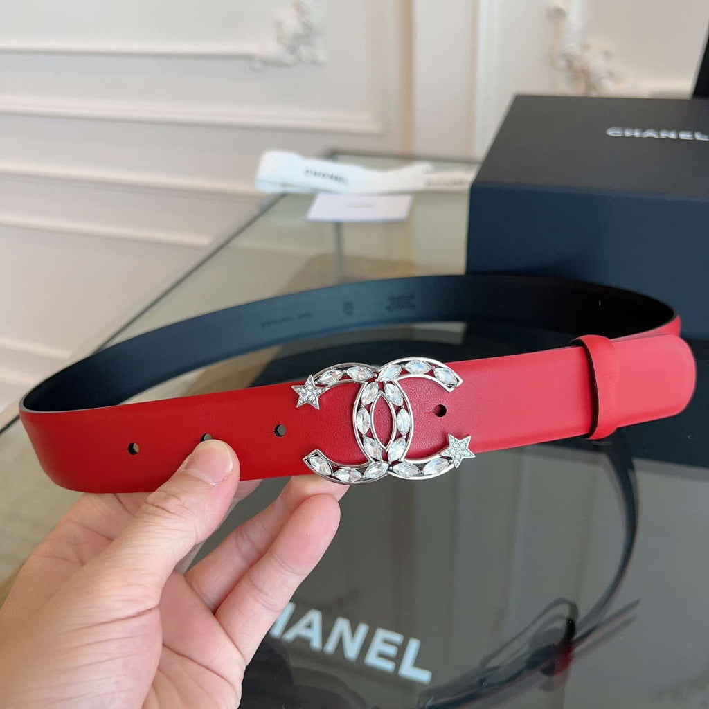 Chanel CC Sheepskin leather 3.0cm belt AA0947