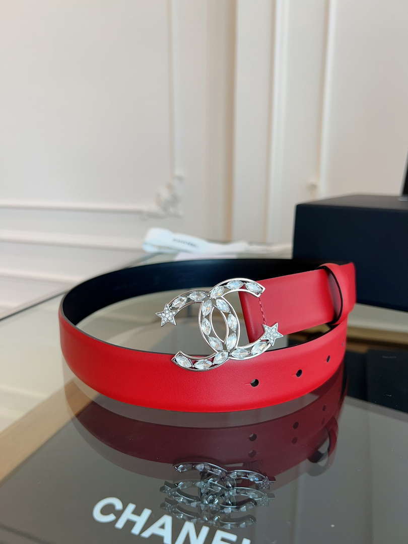 Chanel CC Sheepskin leather 3.0cm belt AA0947
