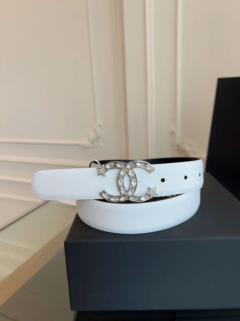 Chanel CC Sheepskin leather 3.0cm belt AA0948