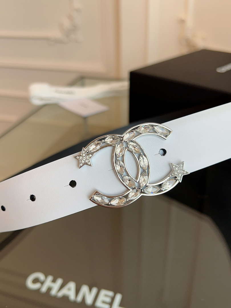 Chanel CC Sheepskin leather 3.0cm belt AA0948