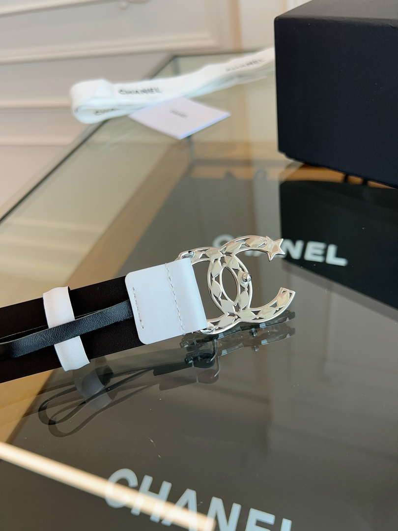 Chanel CC Sheepskin leather 3.0cm belt AA0948