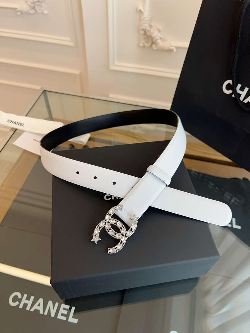 Chanel CC Sheepskin leather 3.0cm belt AA0948