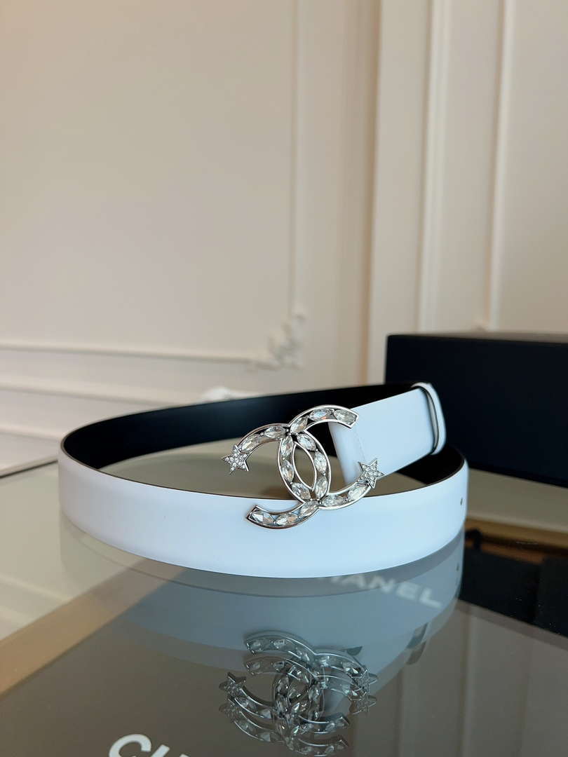 Chanel CC Sheepskin leather 3.0cm belt AA0948