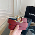 Chanel CC Sheepskin leather 3.0cm belt AA0949