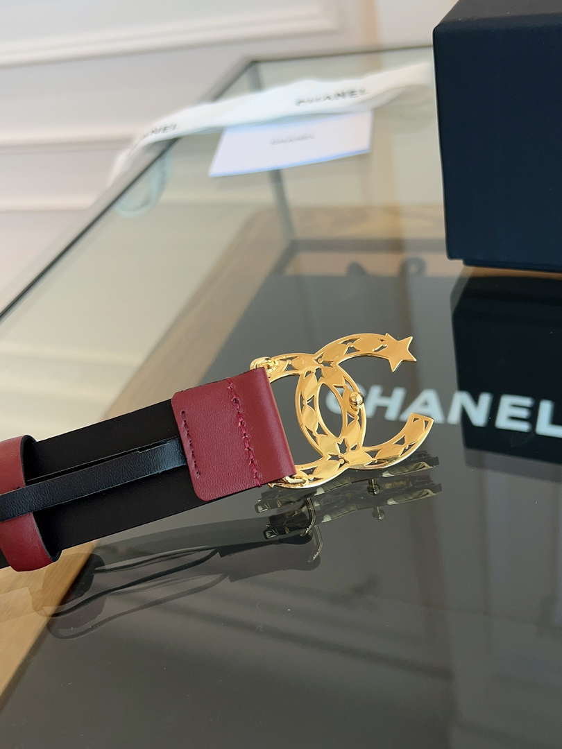 Chanel CC Sheepskin leather 3.0cm belt AA0949