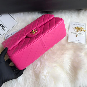 Chanel CF A01113 Classic Flap Bag in Lambskin Dark Pink - Default Title - View 2