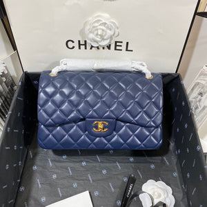 Chanel CF A01113 Classic Flap Bag in Lambskin Navy Blue - Default Title - View 1