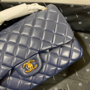 Chanel CF A01113 Classic Flap Bag in Lambskin Navy Blue - Default Title - View 4