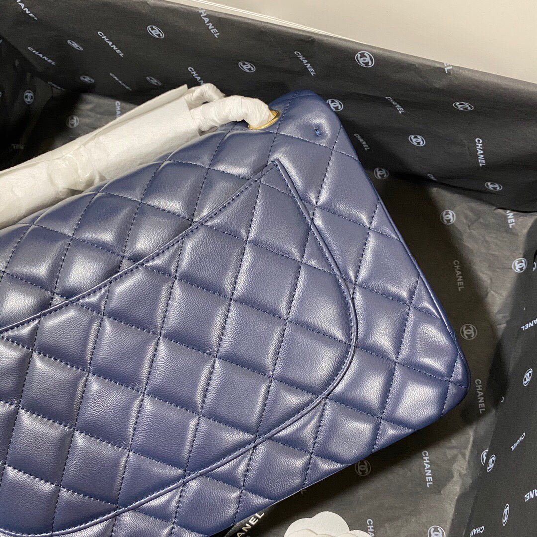 Chanel CF A01113 Classic Flap Bag in Lambskin Navy Blue - Default Title - View 6