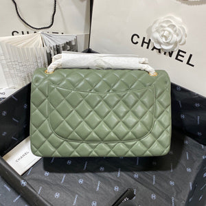 Chanel CF A01113 Classic Flap Bag in Lambskin Green - Default Title - View 5