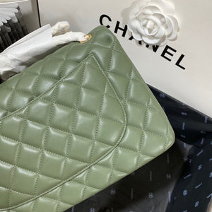 Chanel CF A01113 Classic Flap Bag in Lambskin Green - Default Title - View 6
