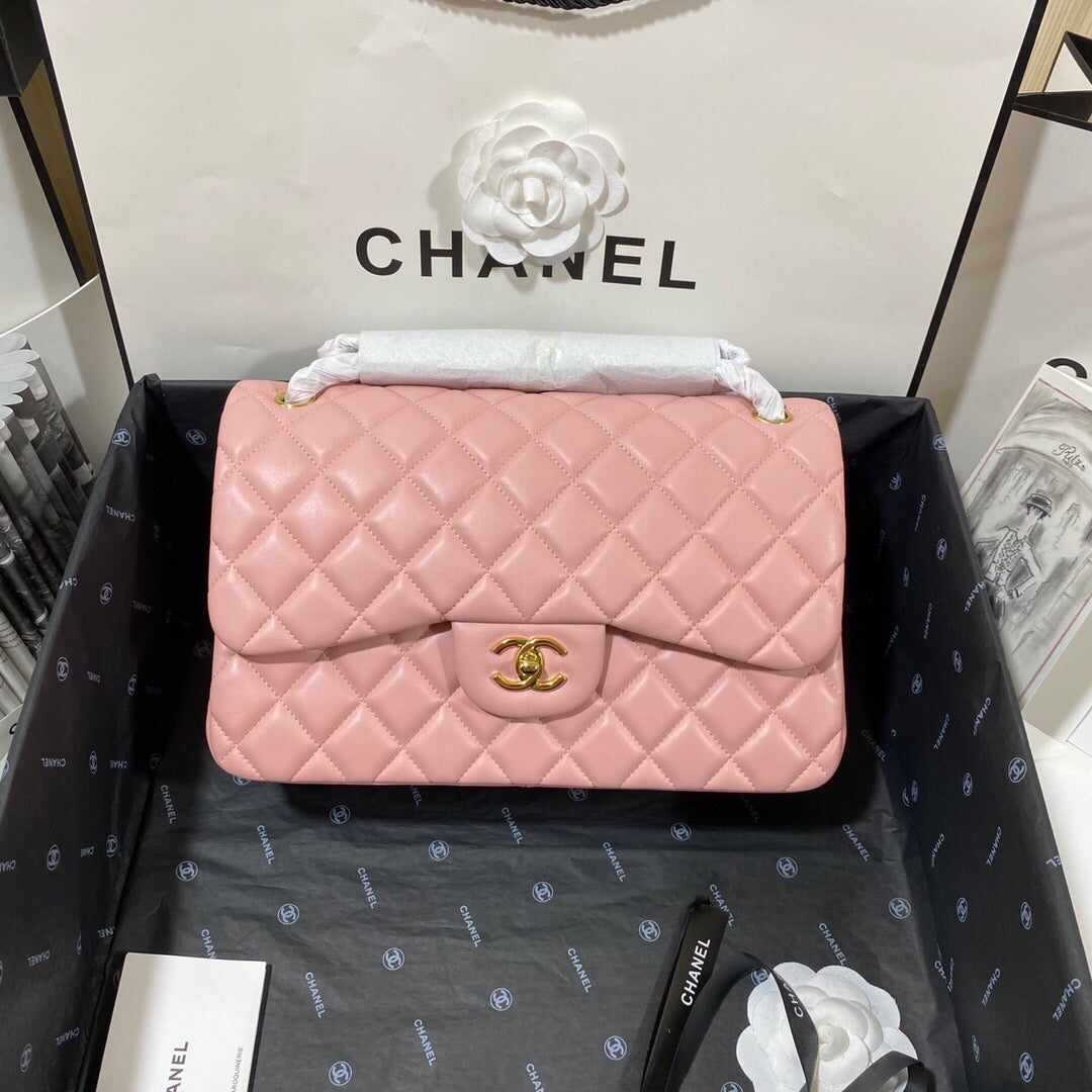 Chanel CF A01113 Classic Flap Bag in Lambskin Light Pink - Default Title - View 1