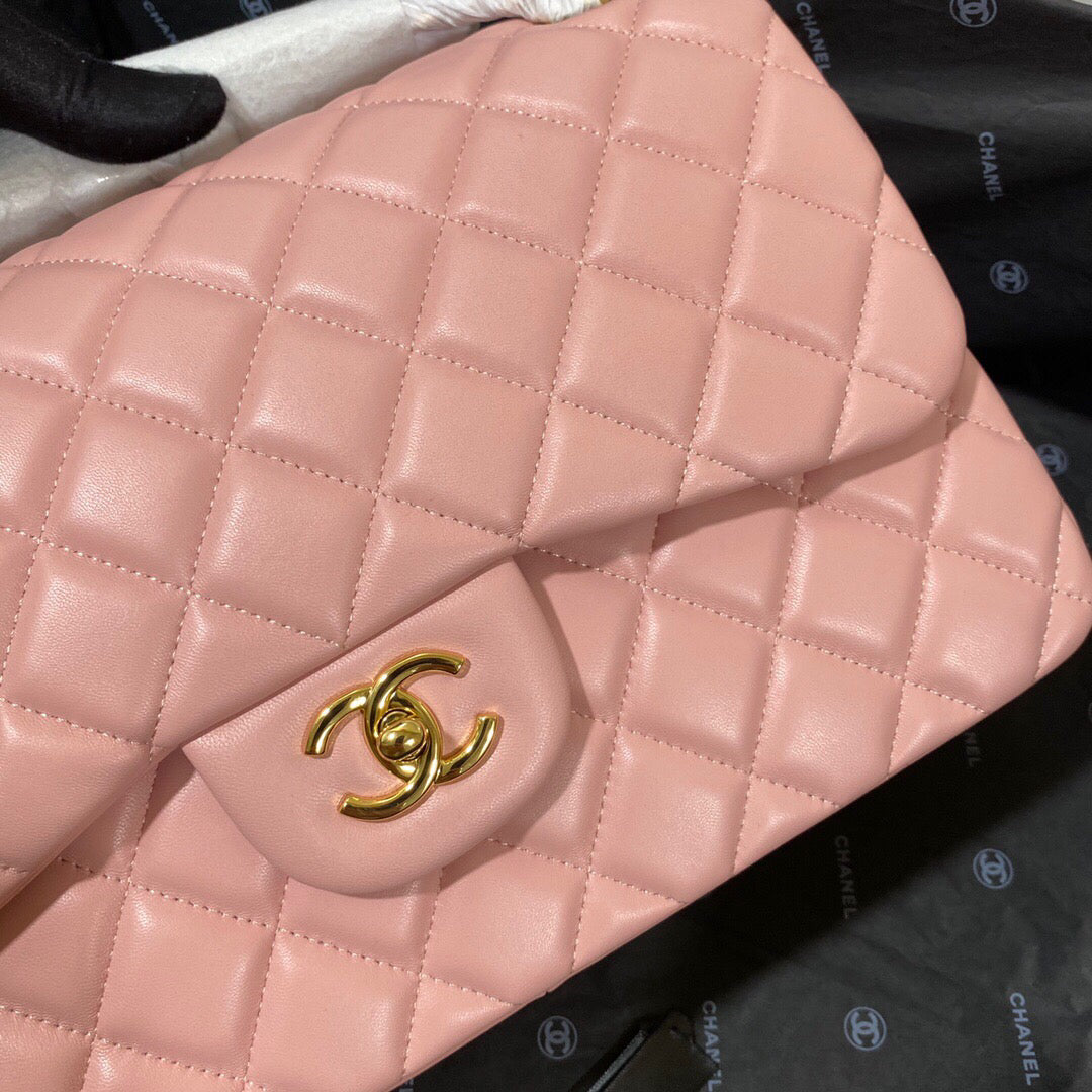 Chanel CF A01113 Classic Flap Bag in Lambskin Light Pink - Default Title - View 4