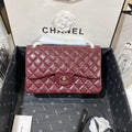 Chanel CF A01113 Classic Flap Bag in Lambskin Wine Red - Default Title - View 1