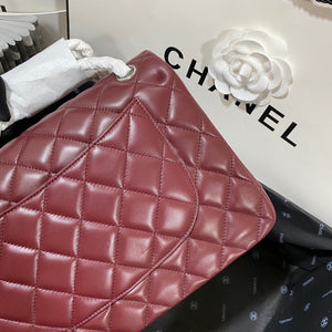 Chanel CF A01113 Classic Flap Bag in Lambskin Wine Red - Default Title - View 6