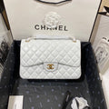 Chanel CF A01113 Classic Flap Bag in Lambskin White - Default Title - View 1