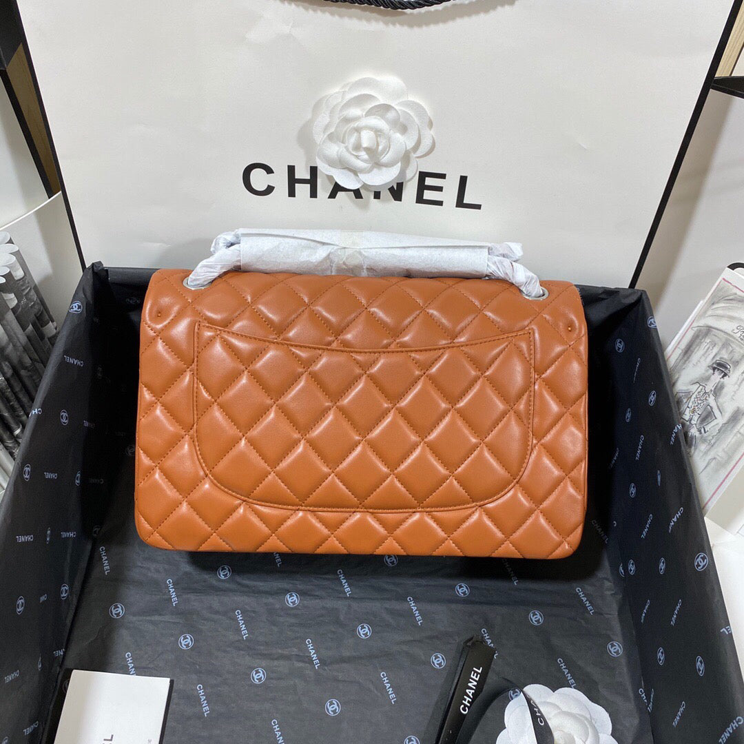 Chanel CF A01113 Classic Flap Bag in Lambskin Tan - Default Title - View 2