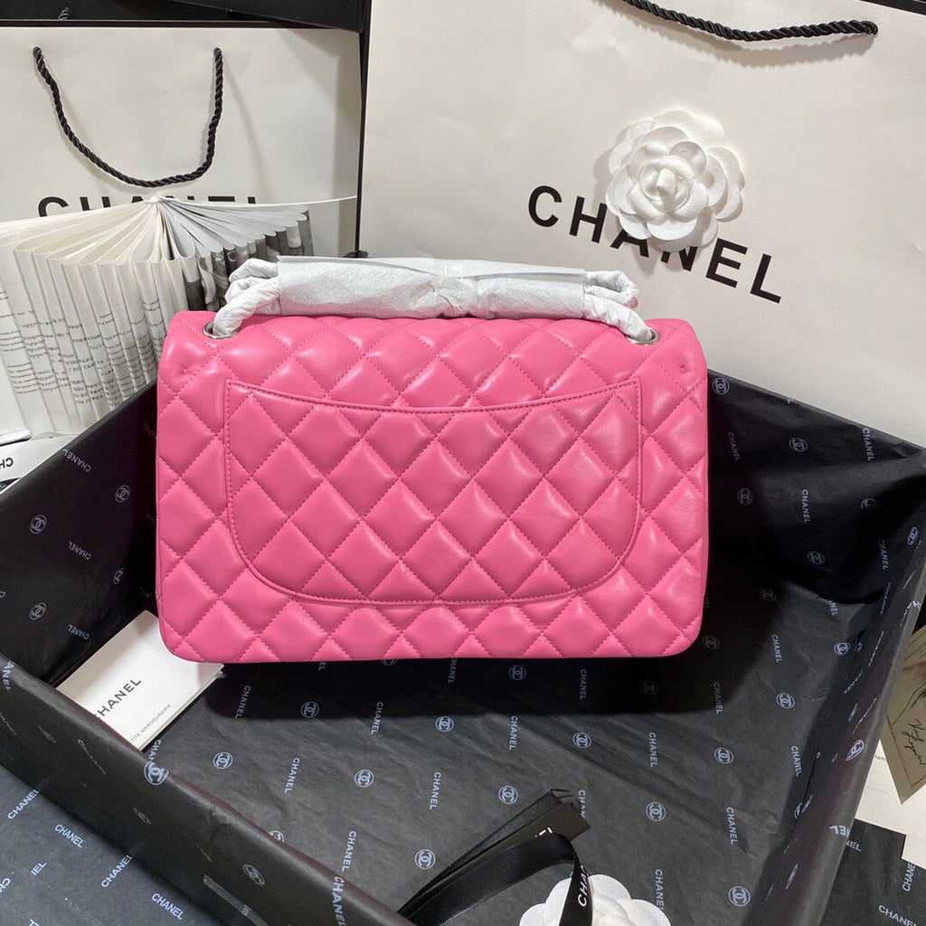 Chanel CF A01113 Classic Flap Bag in Lambskin Pink