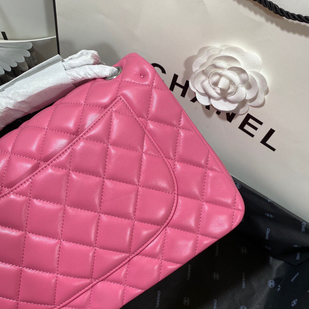 Chanel CF A01113 Classic Flap Bag in Lambskin Pink - Default Title - View 6