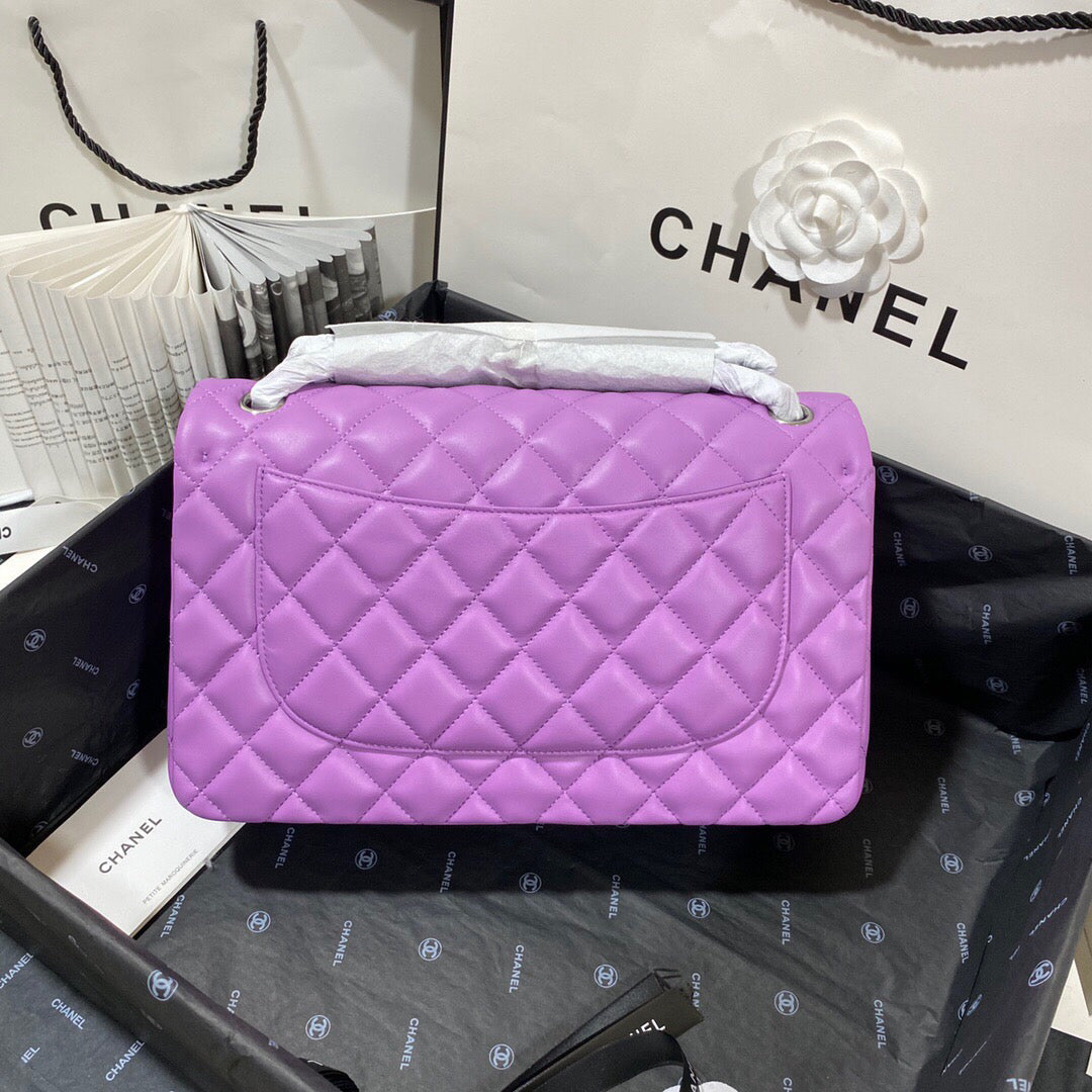 Chanel CF A01113 Classic Flap Bag in Lambskin Purple - Default Title - View 5