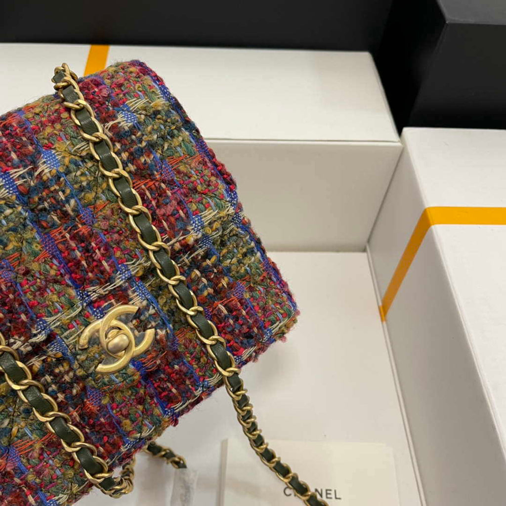 Chanel CF A1115 Mini Flap Bag Wool Tweed