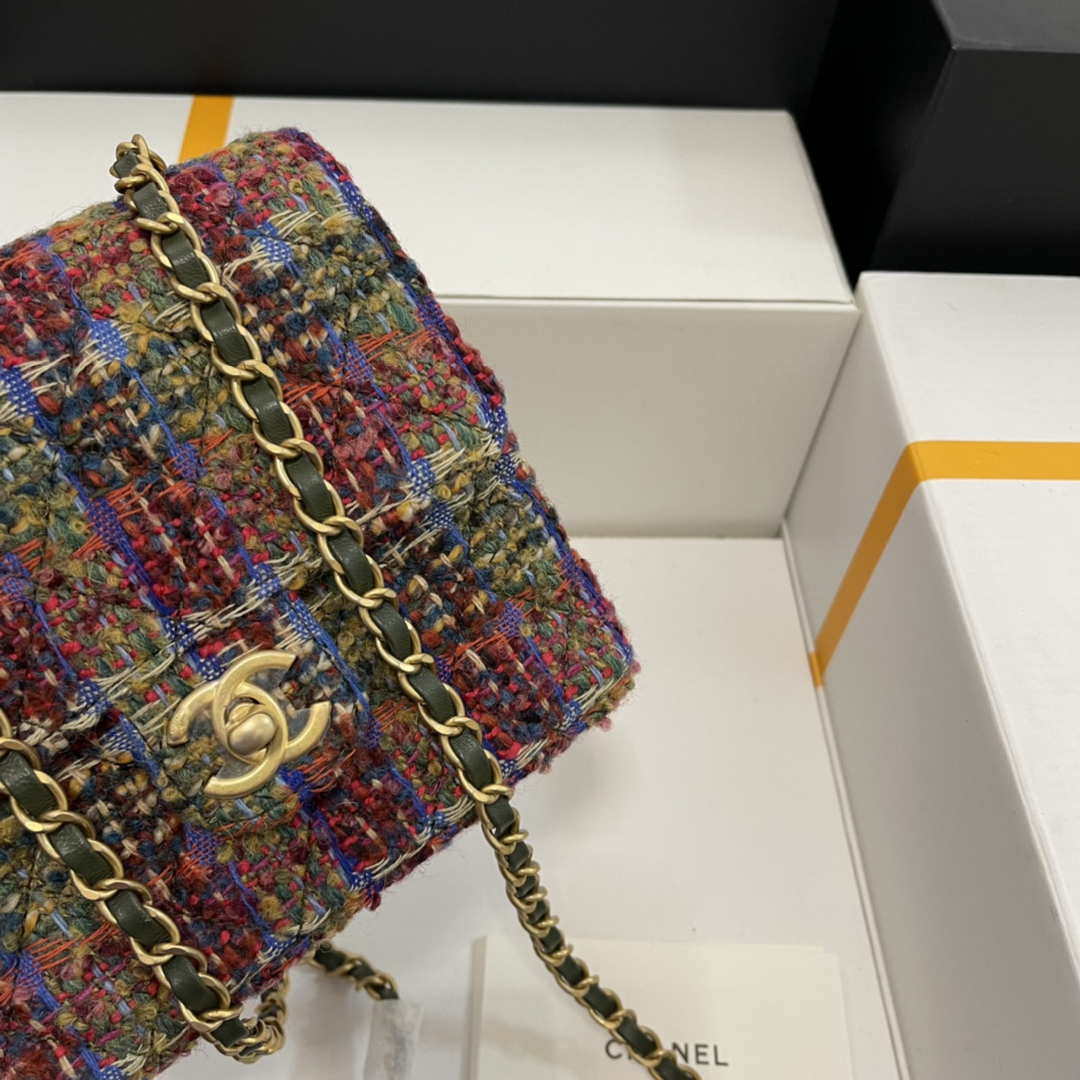 Chanel CF A1115 Mini Flap Bag Wool Tweed