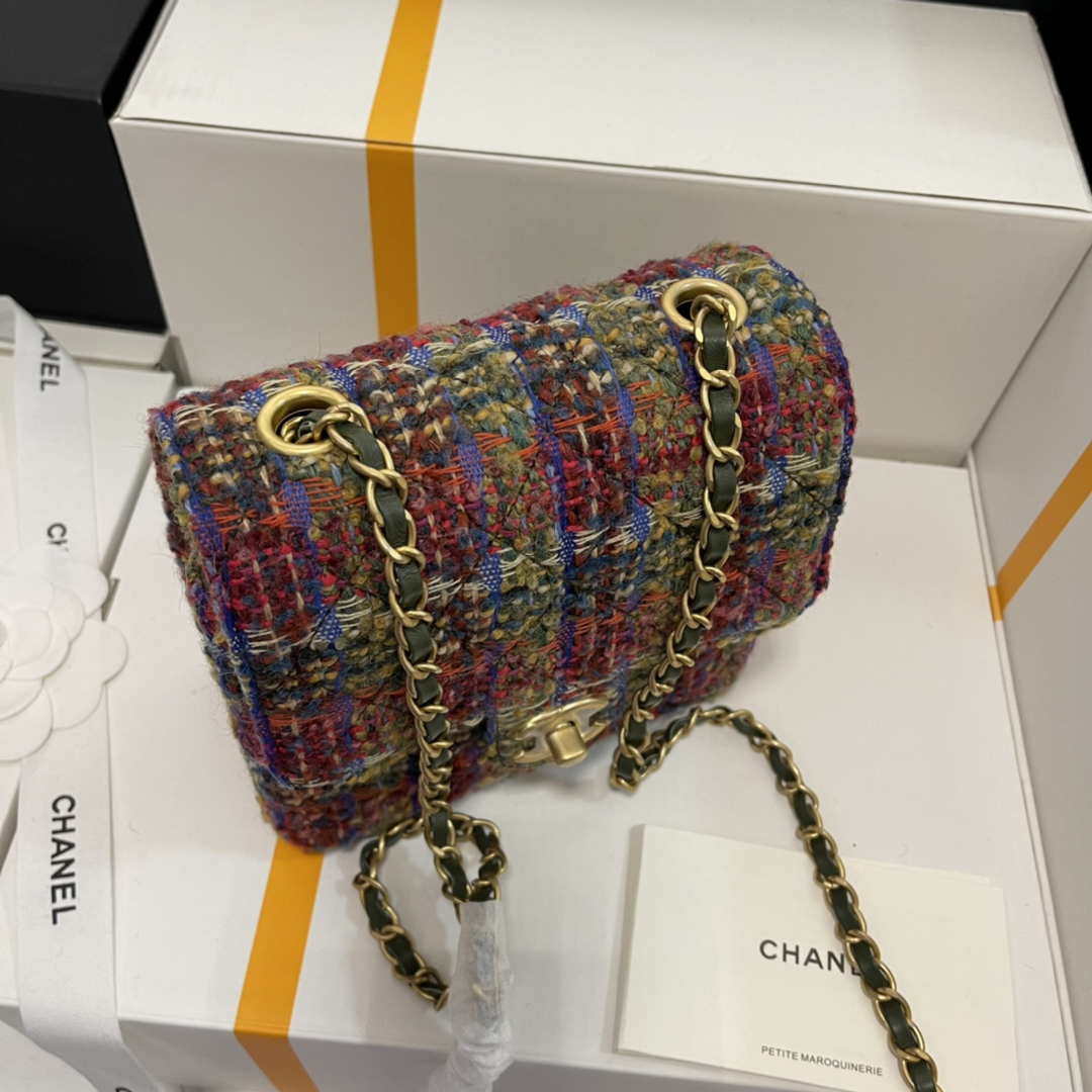 Chanel CF A1115 Mini Flap Bag Wool Tweed