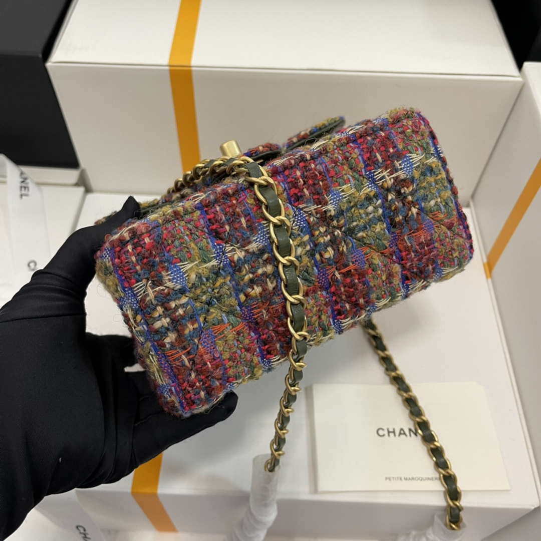 Chanel CF A1115 Mini Flap Bag Wool Tweed