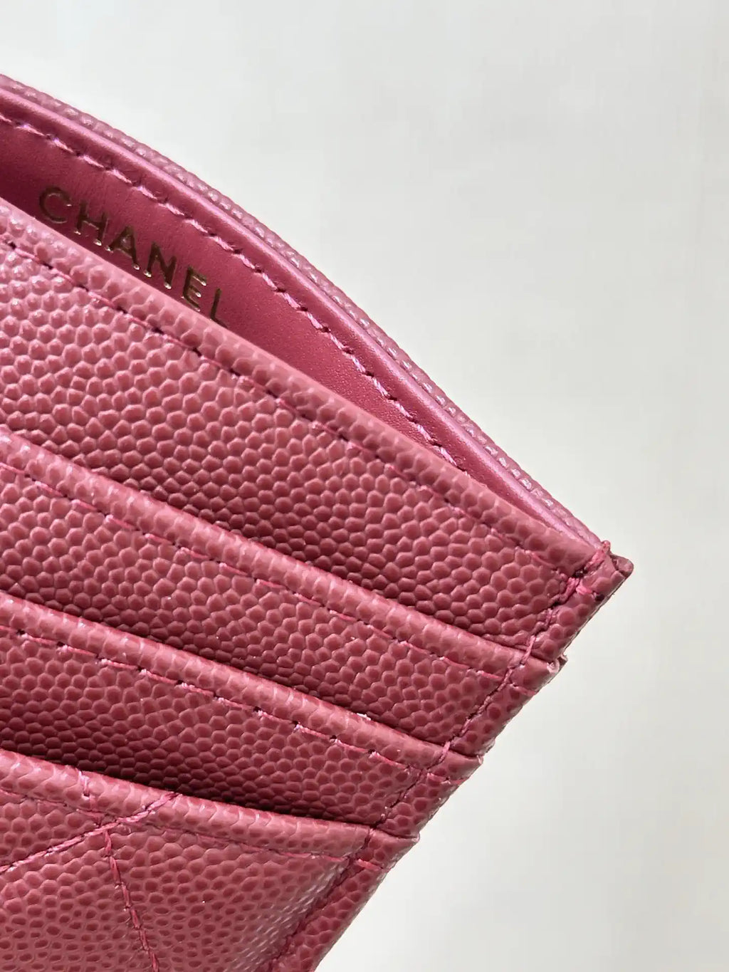 Chanel Classic Card Holder Grained Calfskin & Gold AP0213 Wine Red