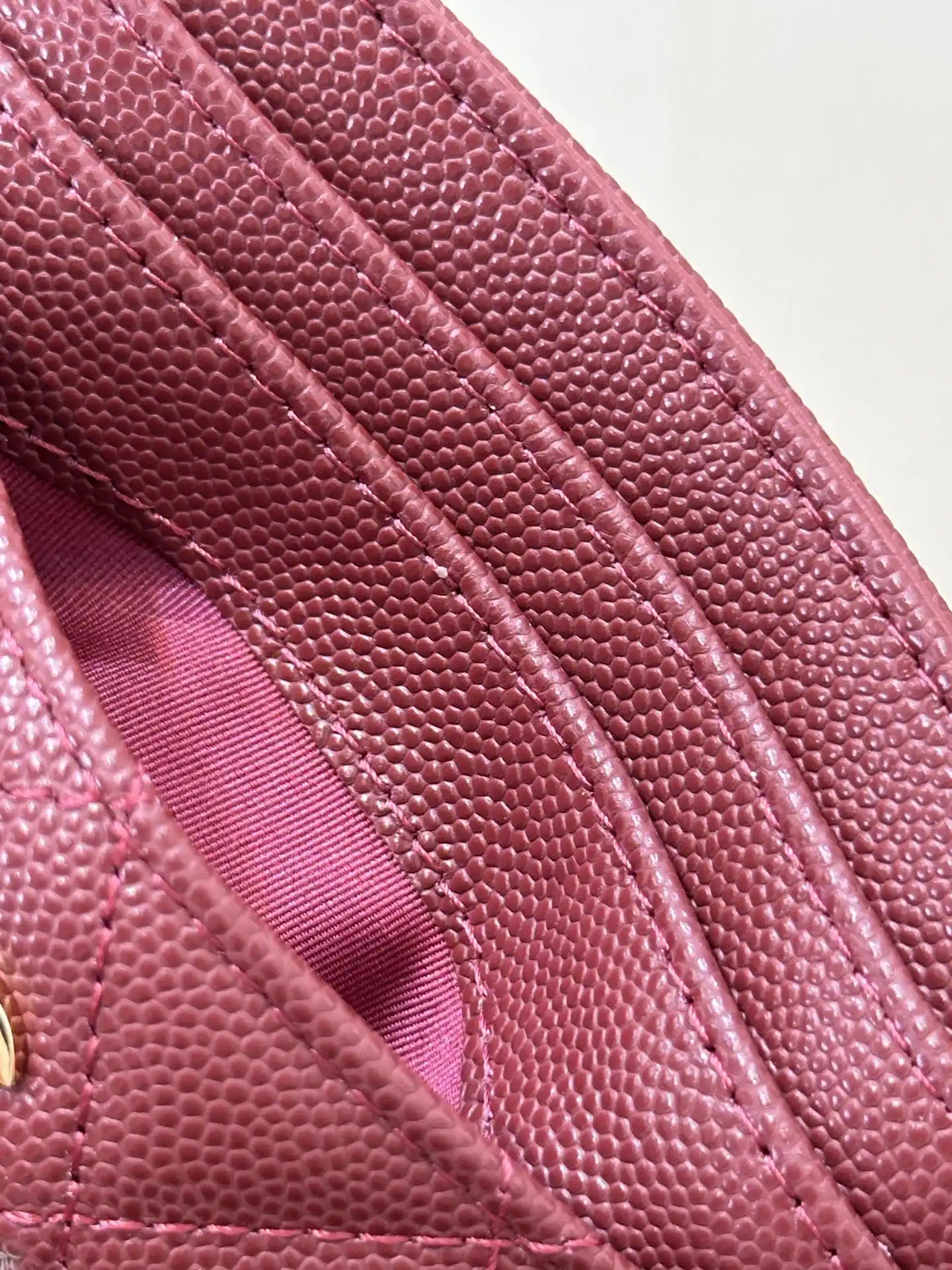 Chanel Classic Card Holder Grained Calfskin & Gold AP0213 Wine Red