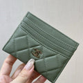 Chanel Classic Card Holder Grained Calfskin & Gold AP4472 Green