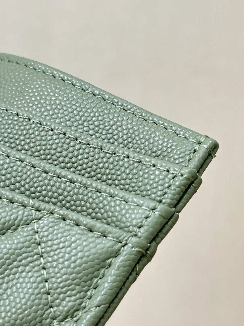 Chanel Classic Card Holder Grained Calfskin & Gold AP4472 Green