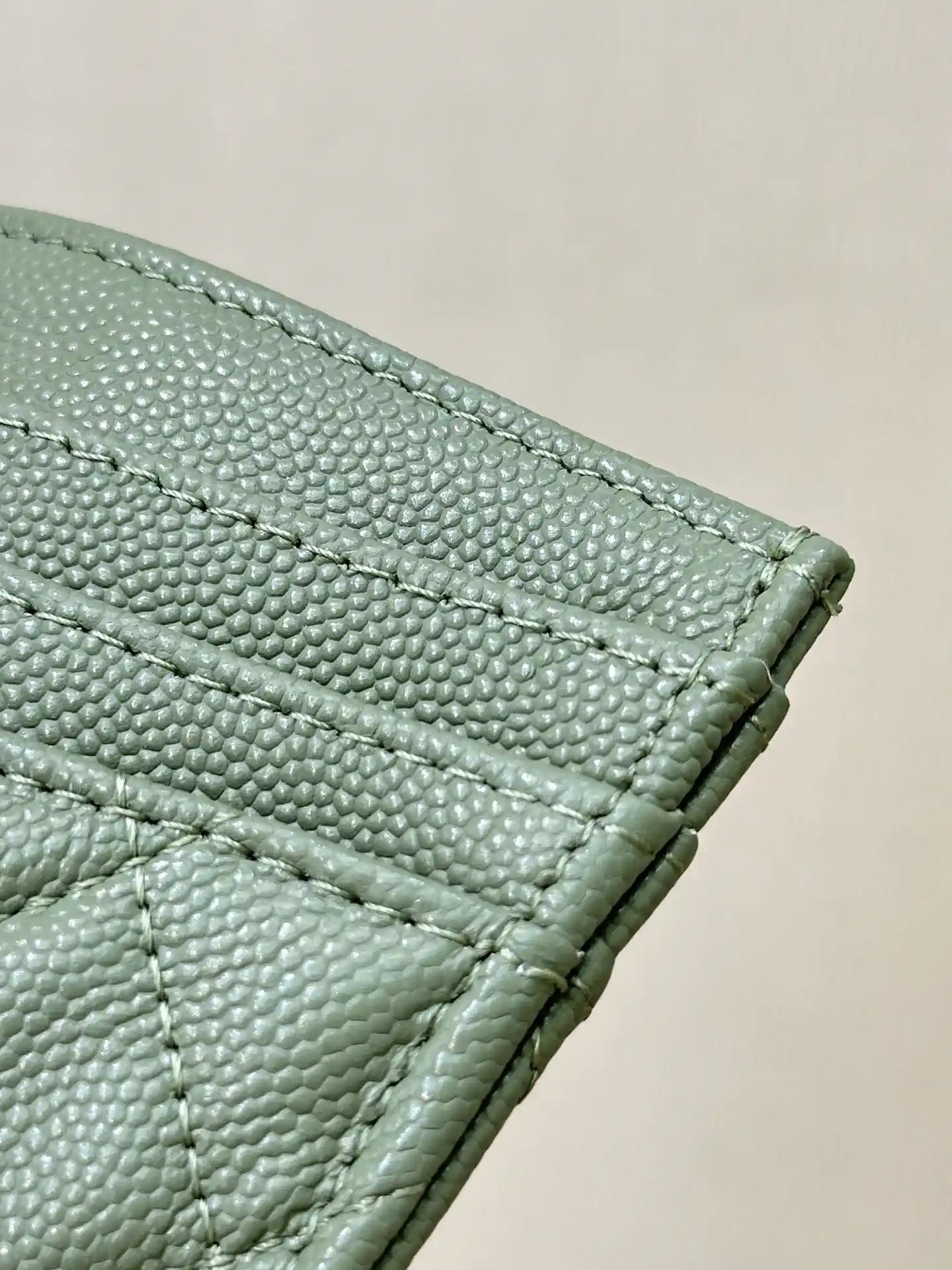 Chanel Classic Card Holder Grained Calfskin & Gold AP4472 Green