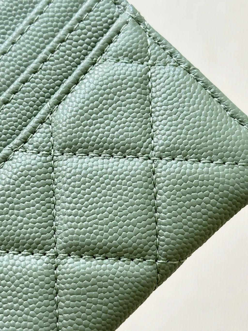 Chanel Classic Card Holder Grained Calfskin & Gold AP4472 Green