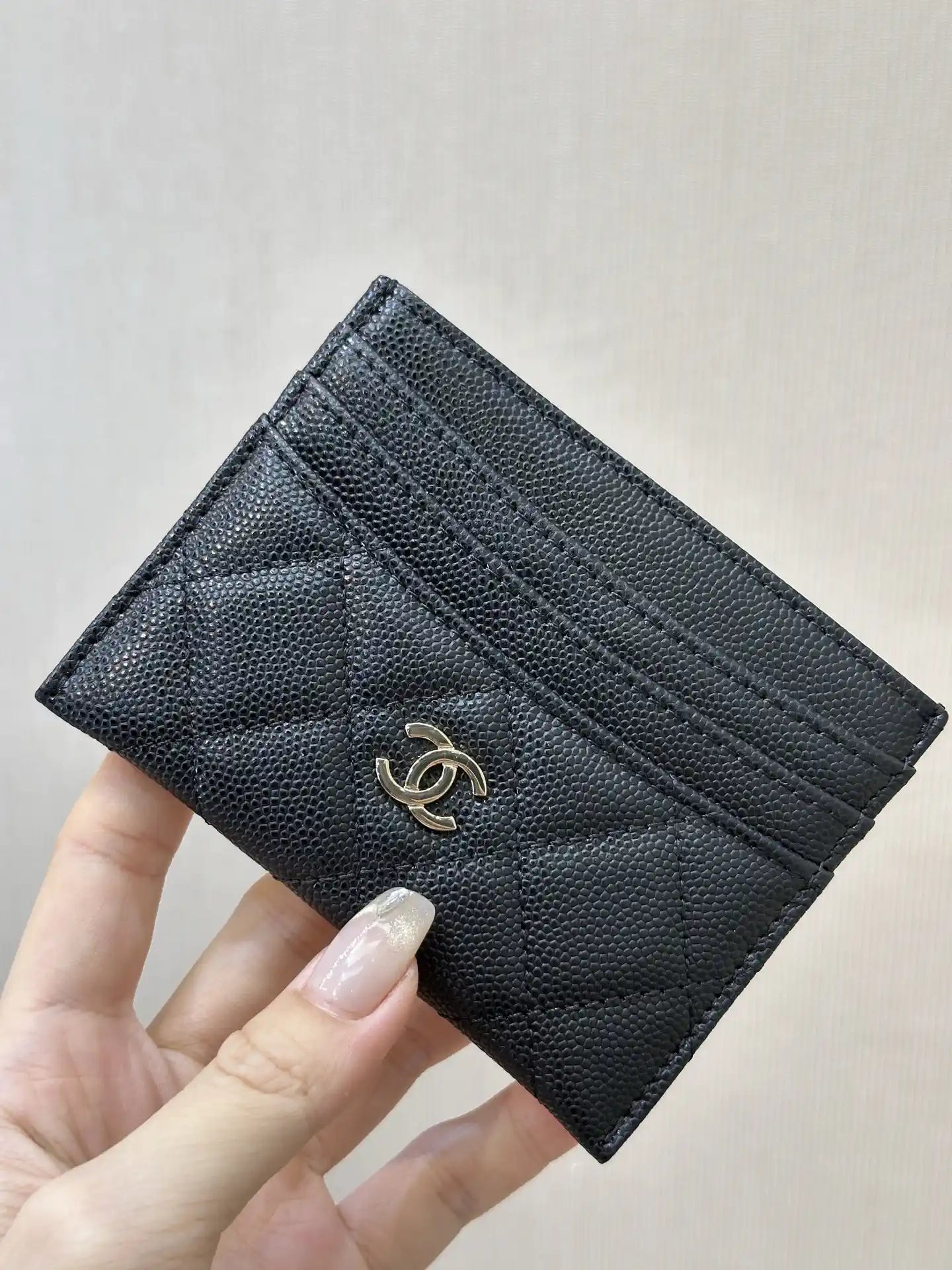 Chanel Classic Card Holder Grained Calfskin & Gold AP4472