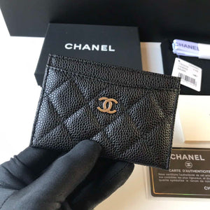 Chanel Classic Card Holder Zipper Grained shiny calfskin A31510 Black Silver - Default Title - View 4