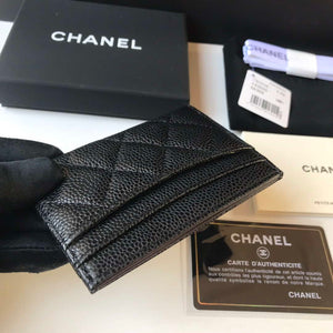 Chanel Classic Card Holder Zipper Grained shiny calfskin A31510 Black Silver - Default Title - View 6