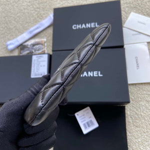 Chanel Classic Card Holder Zipper Lambskin A50168 Black Silver - Default Title - View 2
