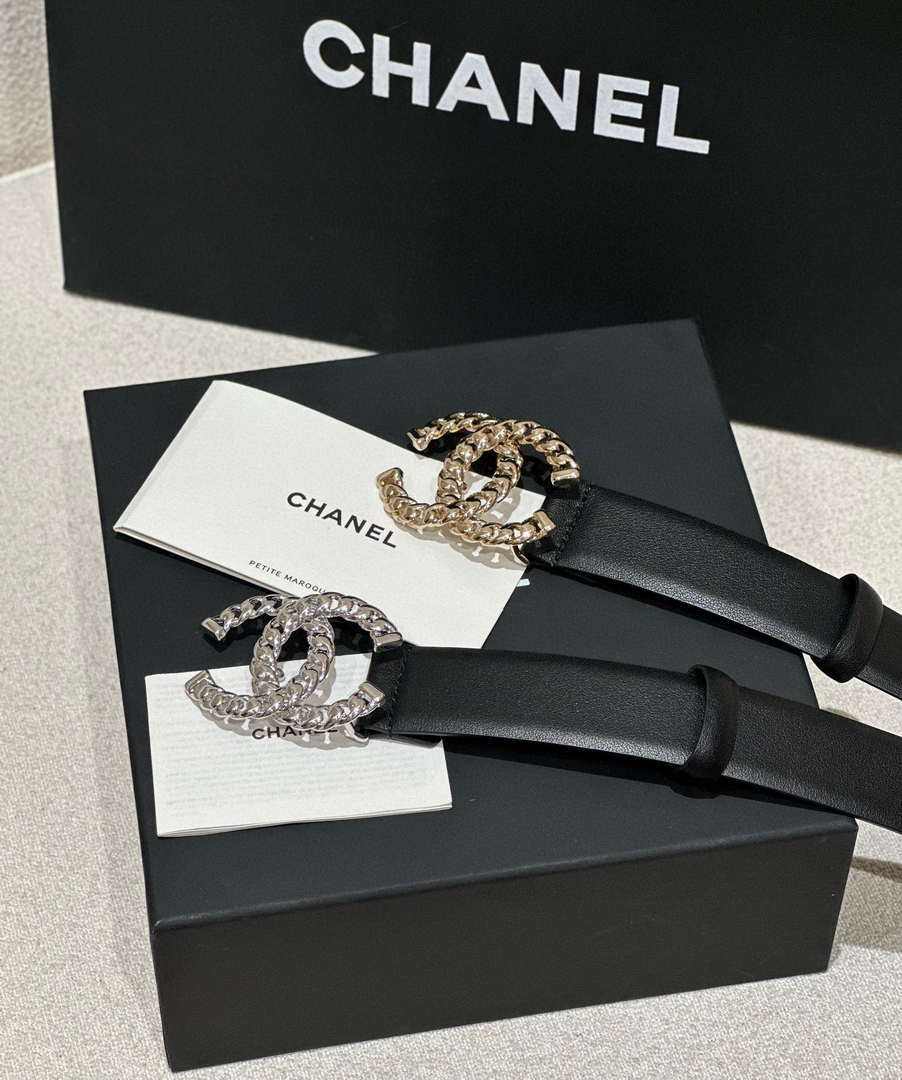 Chanel classic double C belt 3.0Cm leather AA0950