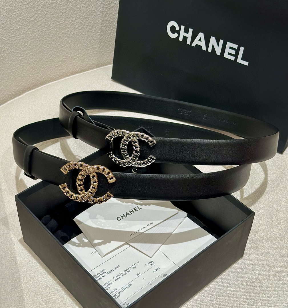 Chanel classic double C belt 3.0Cm leather AA0950