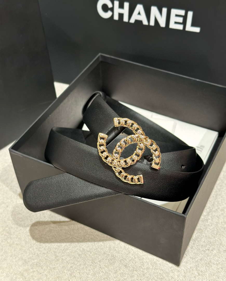 Chanel classic double C belt 3.0Cm leather AA0950